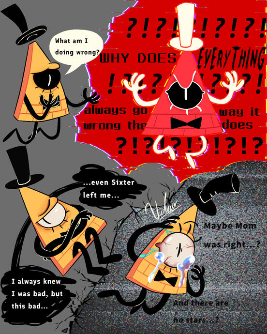 A stylized one-page comic